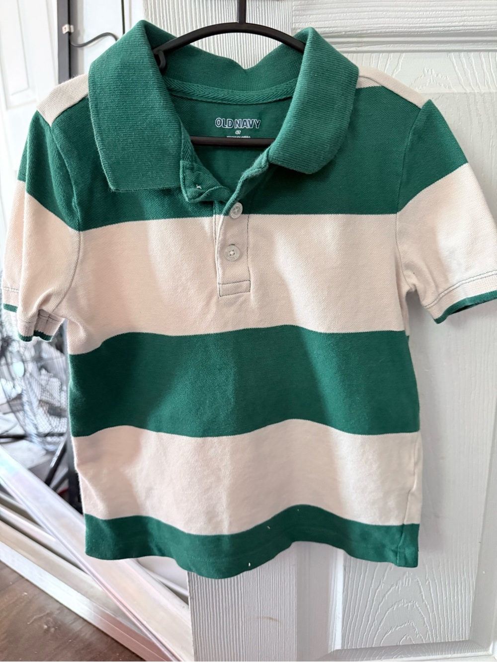 Old Navy Green & White Wide-Stripe Polo - Kids